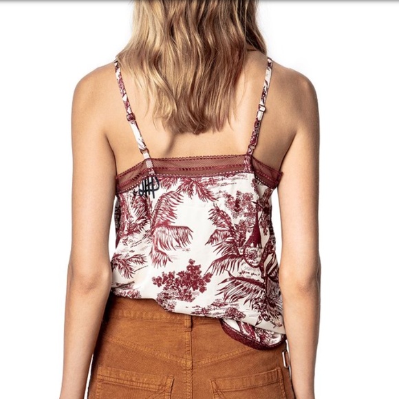 Zadig & Voltaire Camel Jouy Printed Camisole size 4/*mint condition - Picture 2 of 8